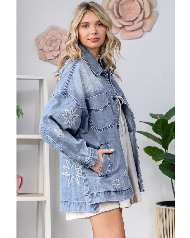 Embroidered Denim Barn Jacket