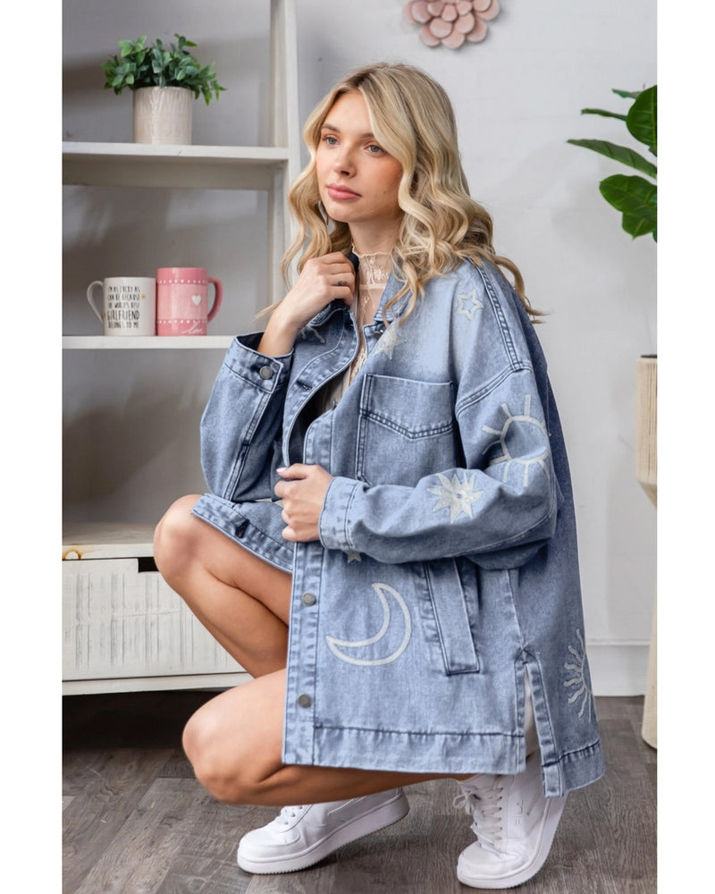 Embroidered Denim Barn Jacket