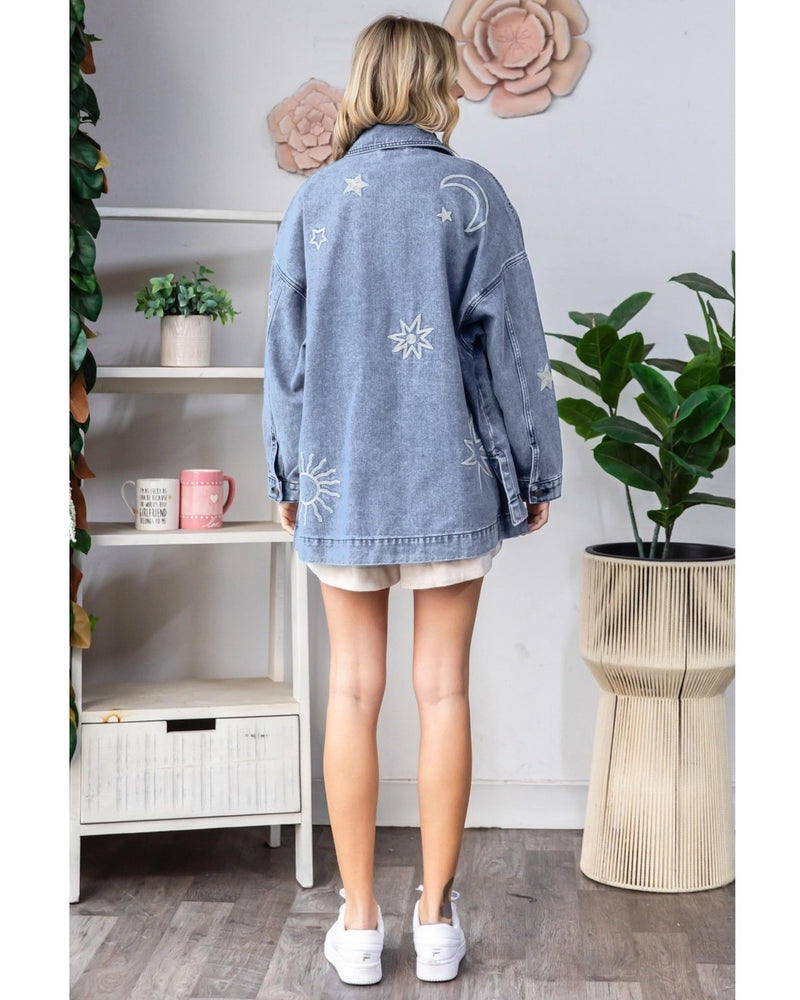 Embroidered Denim Barn Jacket