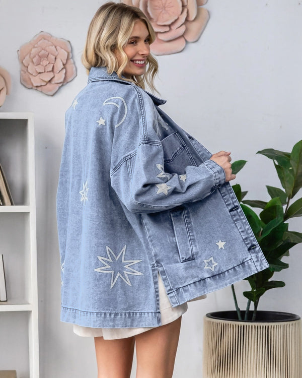 Embroidered Denim Barn Jacket