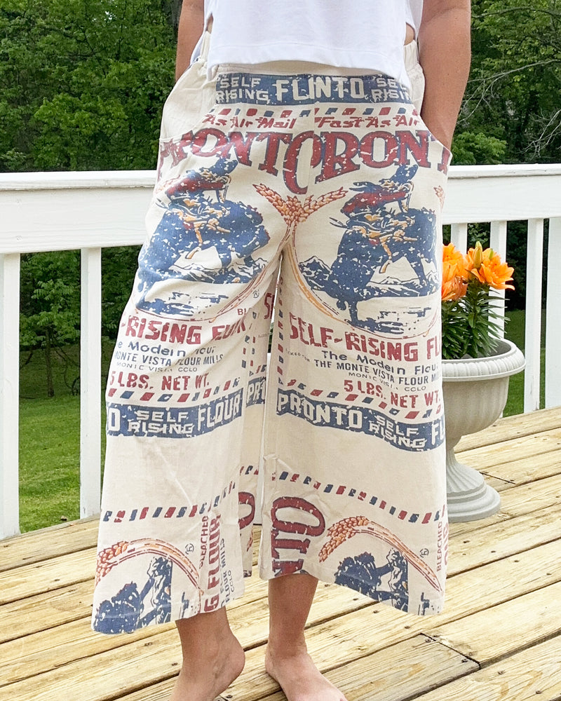 Heirloom Flour Sack Wide Leg Pants
