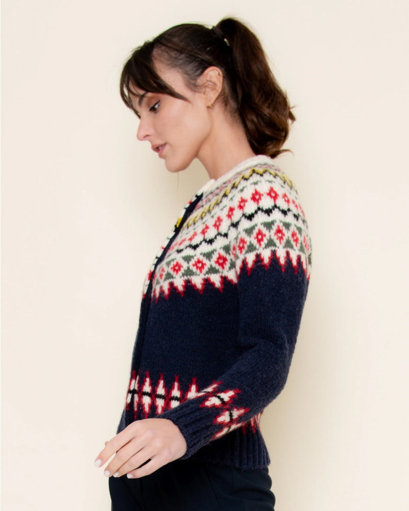 Navy Fair Isle Cardigan