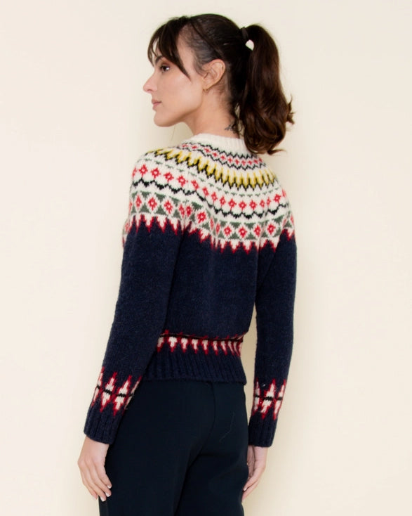 Navy Fair Isle Cardigan