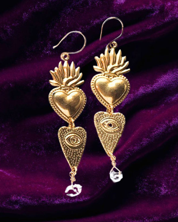 Flaming Heart Earrings