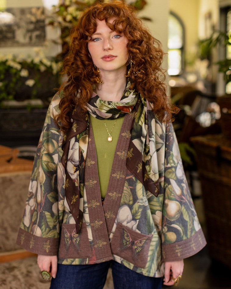 Moon Flower Fleece Cottage Cardigan