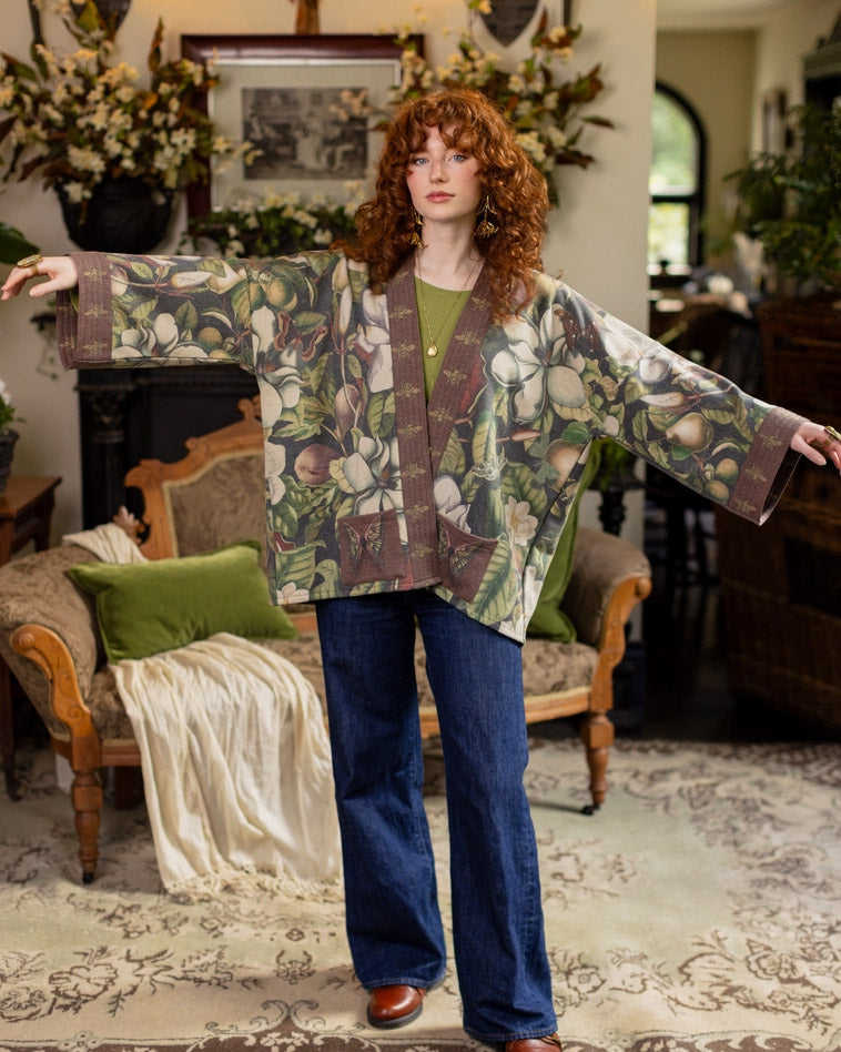 Moon Flower Fleece Cottage Cardigan