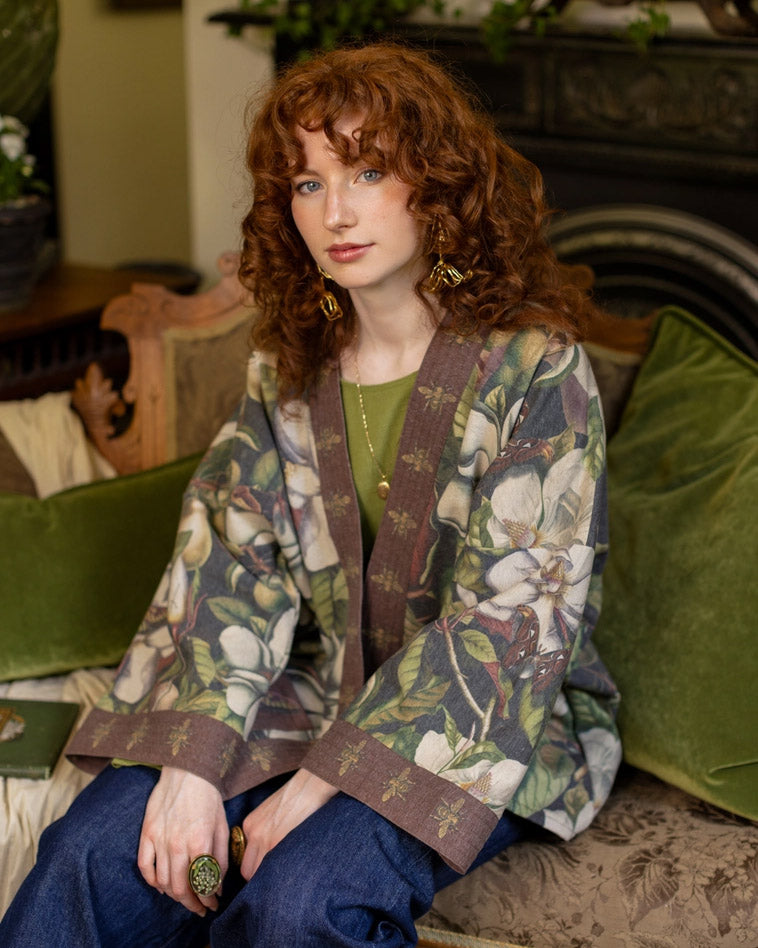 Moon Flower Fleece Cottage Cardigan