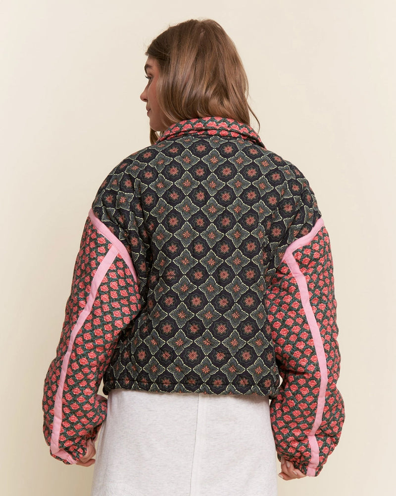 Floral Pattern Quilted Jacket