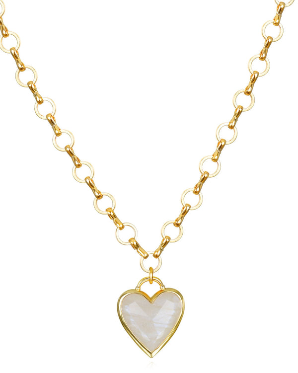 Framed Moonstone Heart Necklace