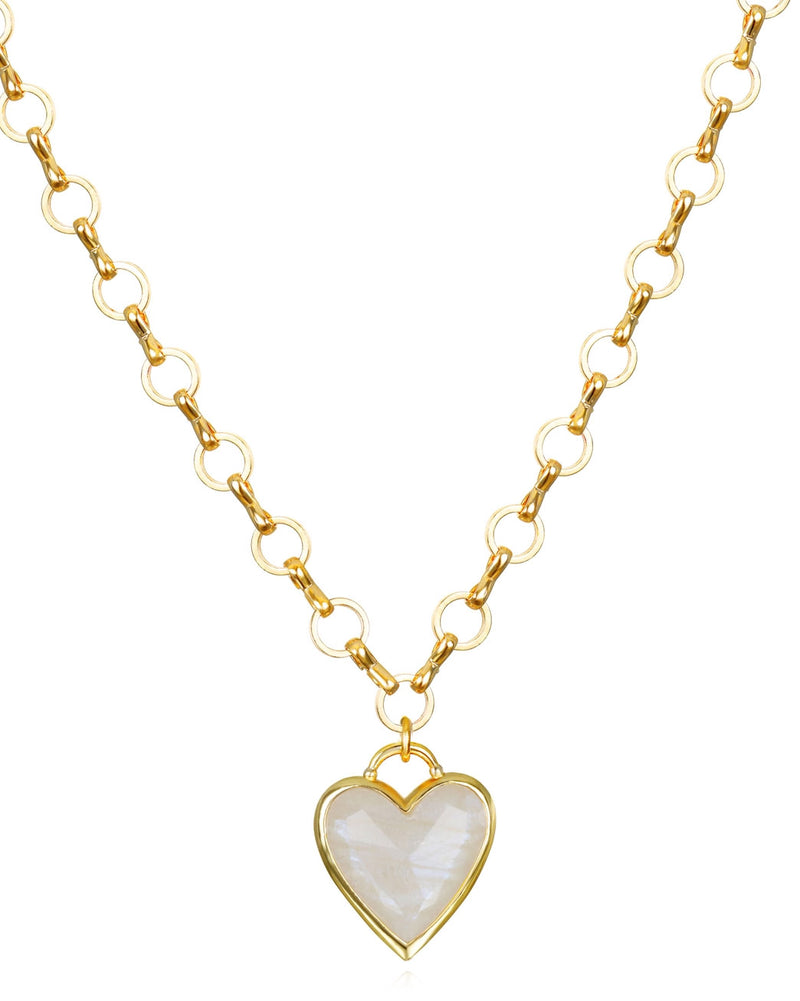 Framed Moonstone Heart Necklace