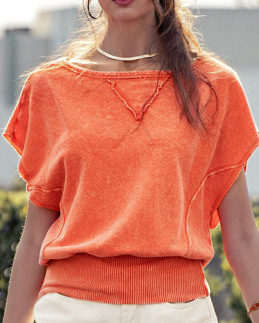 Mineral French Terry Boat Neck Top