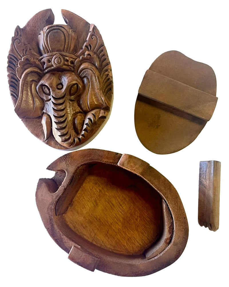 Ganesh Carved Wood Puzzle Box