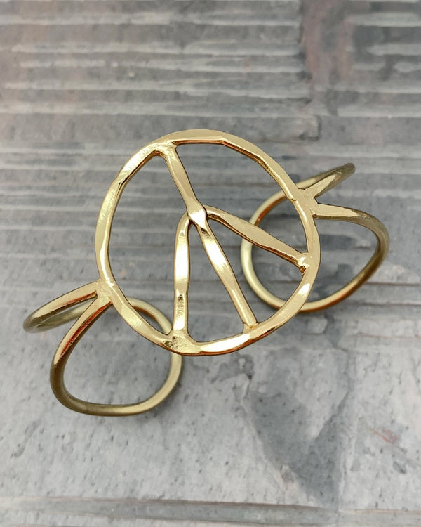 Gold & Brass Peace Cuff