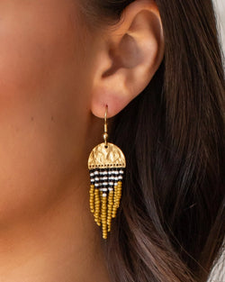 Golden Sun Fringe Earrings