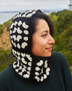 Black & White Granny Square Balaclava