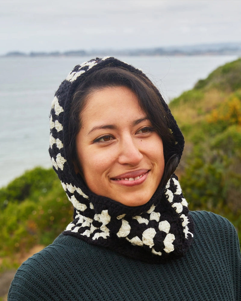 Black & White Granny Square Balaclava