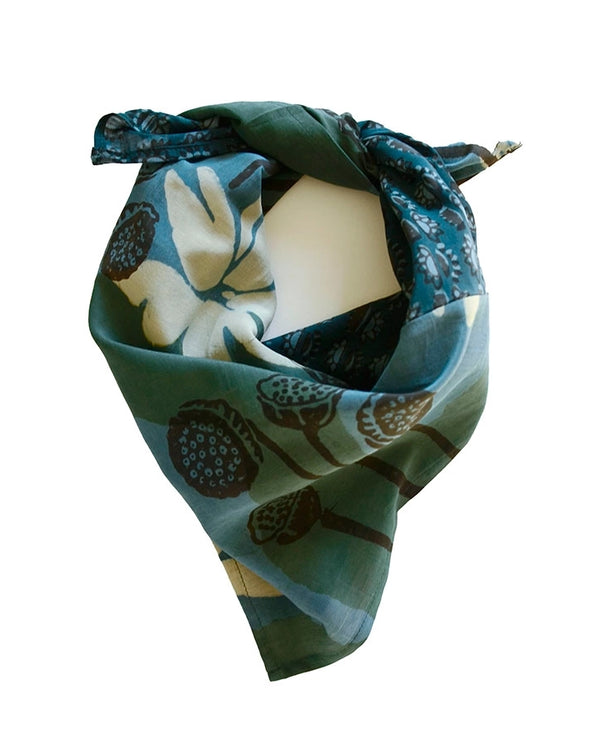 Lotus Silk Square Bandana