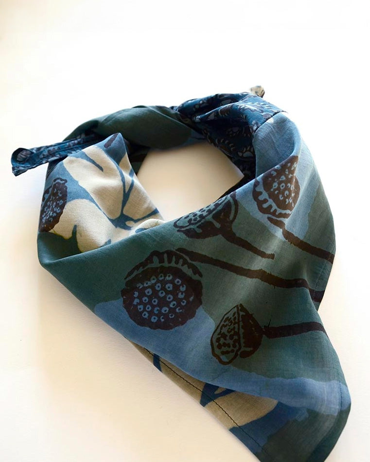 Lotus Silk Square Bandana