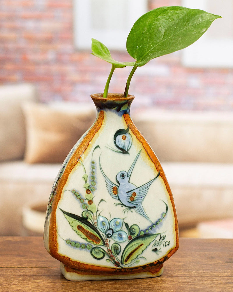 Handmade Hummingbird Ceramic Vase