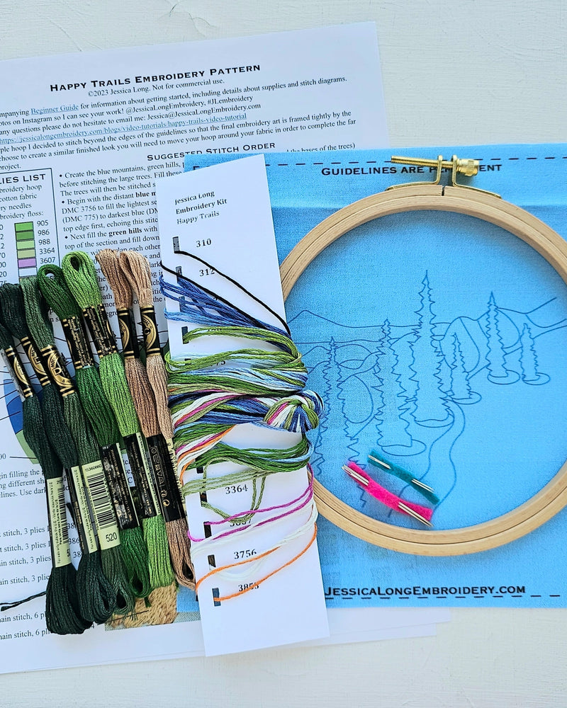 Happy Trails Landscape Embroidery Kit