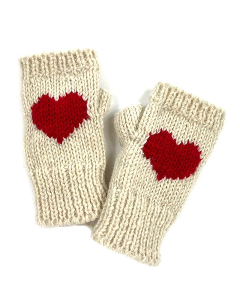 Heart Fingerless Gloves