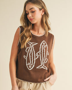 Brown Fish Vest