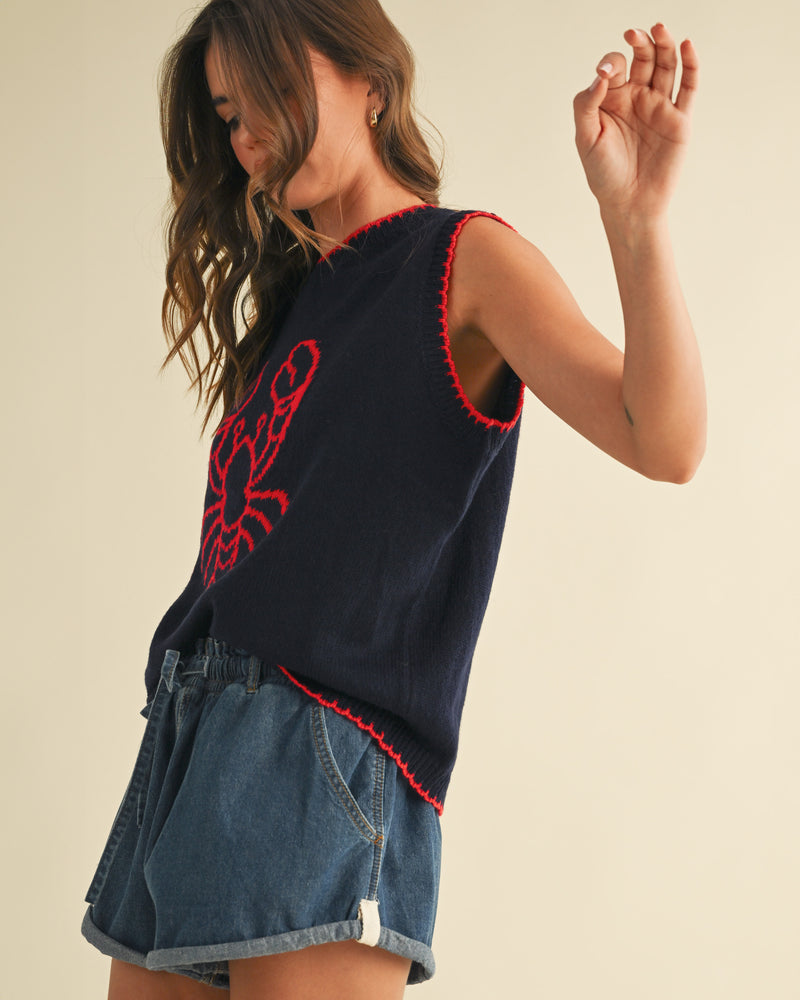 Navy Lobster Vest