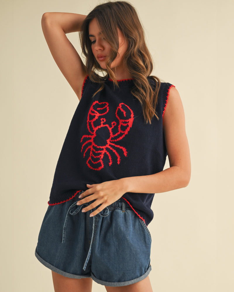 Navy Lobster Vest