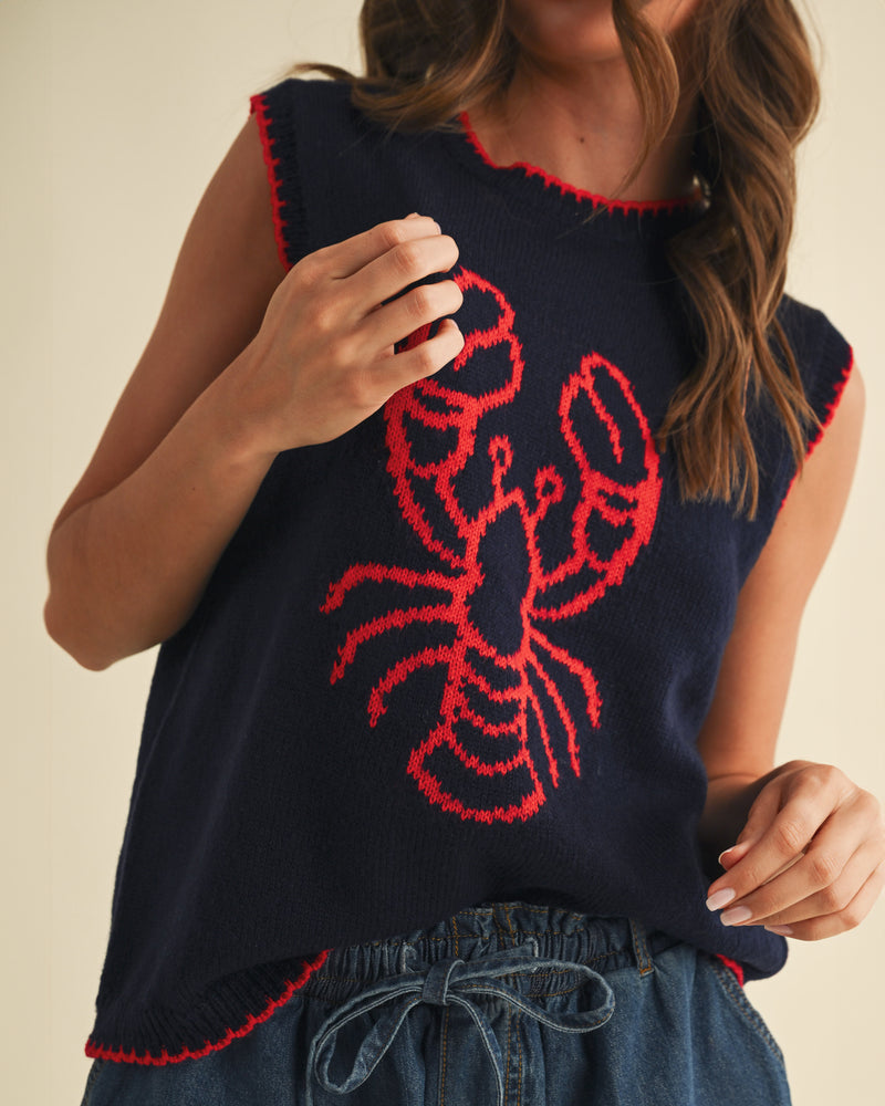 Navy Lobster Vest