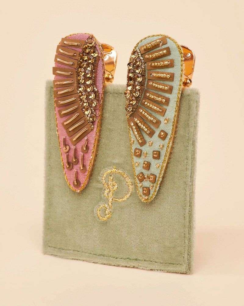 Jeweled Angel Wing Hair Clip (Set of 2)
