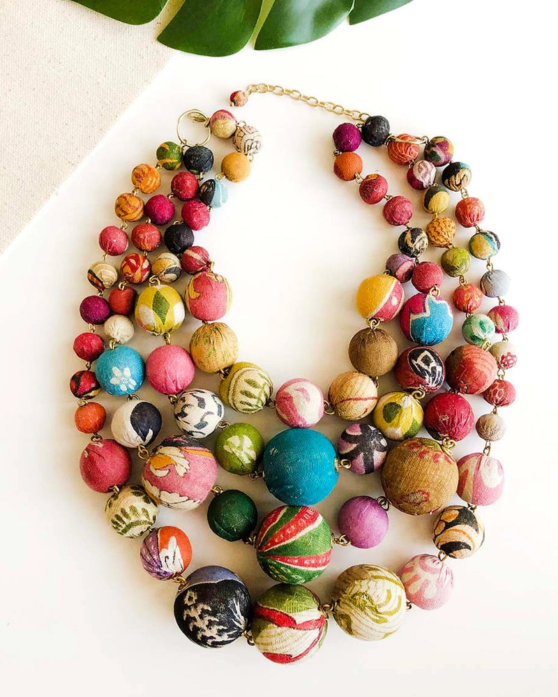 Kantha Orb Necklace