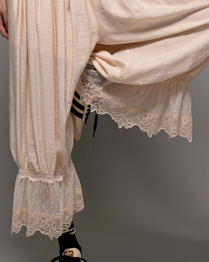 Lace-Trimmed Cropped Bloomers