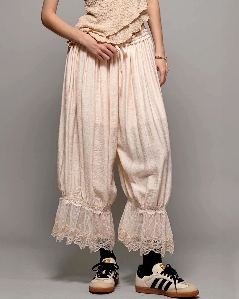 Lace-Trimmed Cropped Bloomers