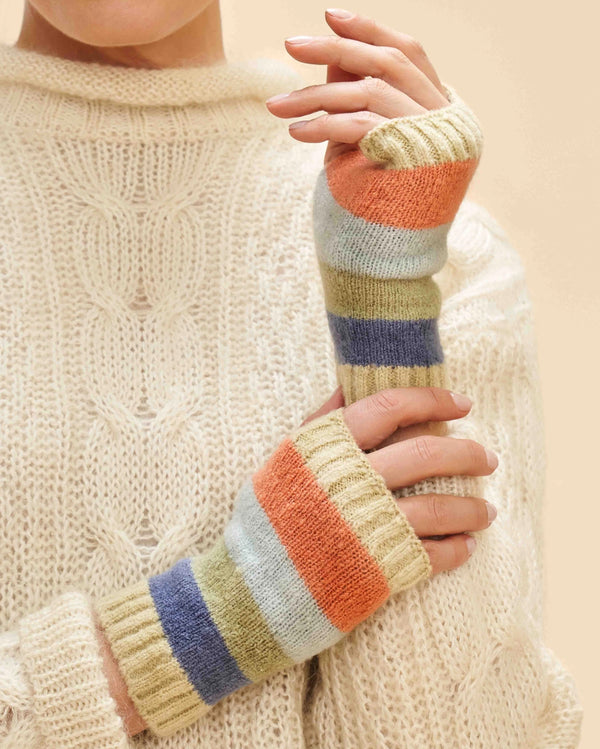 Striped Fingerless Gloves