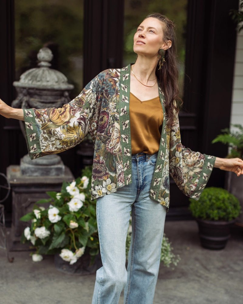 Love Grows Wild Cropped Bamboo Kimono Cardigan