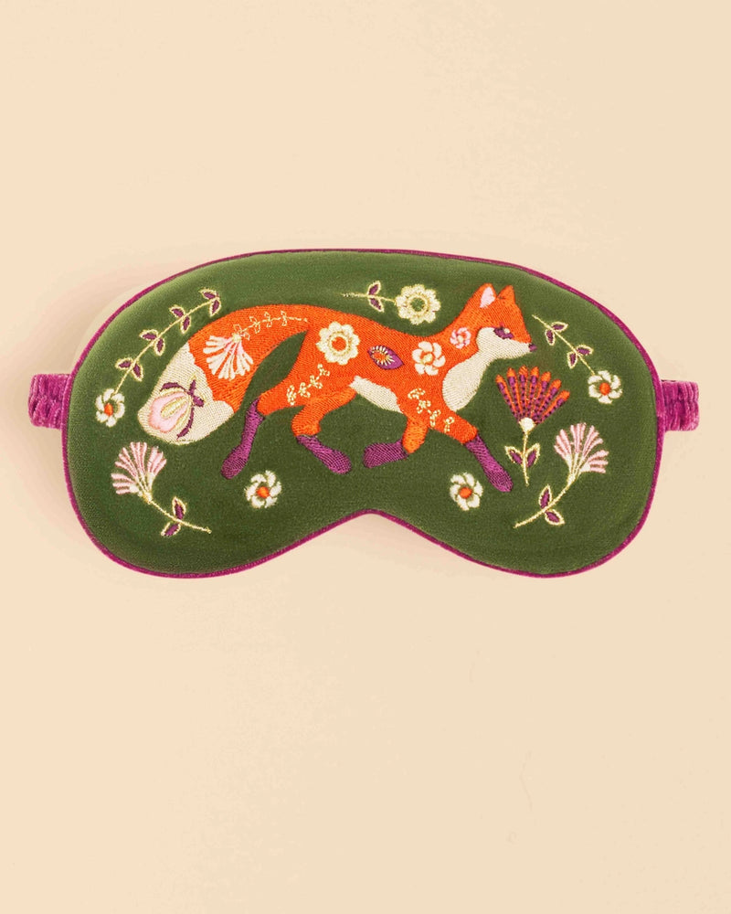 Scandinavian Fox Luxury Lavender Velvet Eye Mask