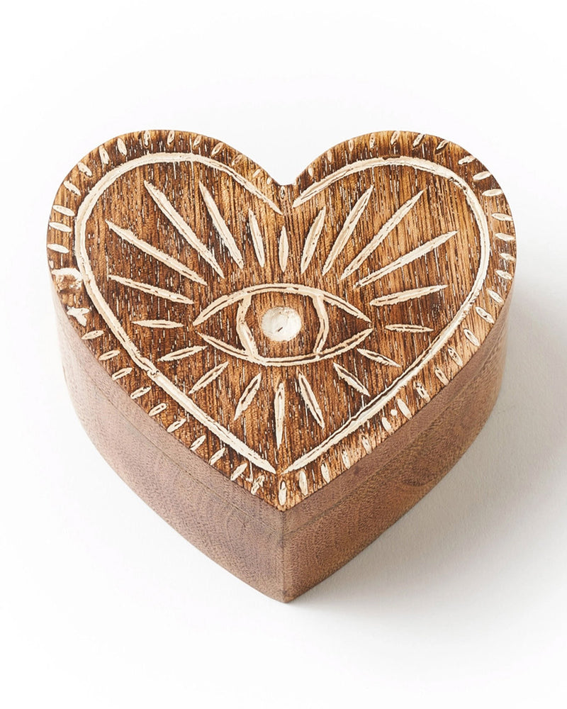 Wood Seeing Eye Heart Box