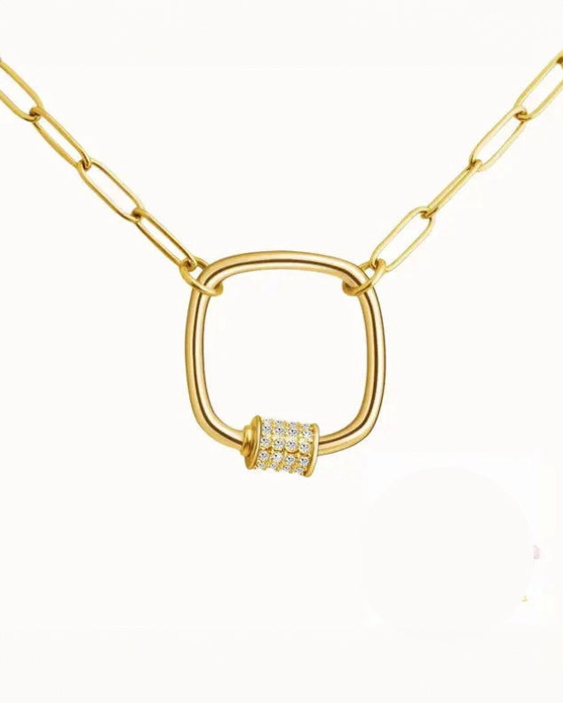 18k Gold Plated Paperclip Chain with Lock