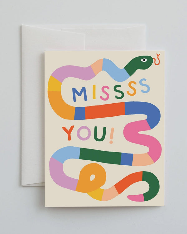 Missss You Snake Greeting Card