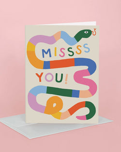 Missss You Snake Greeting Card