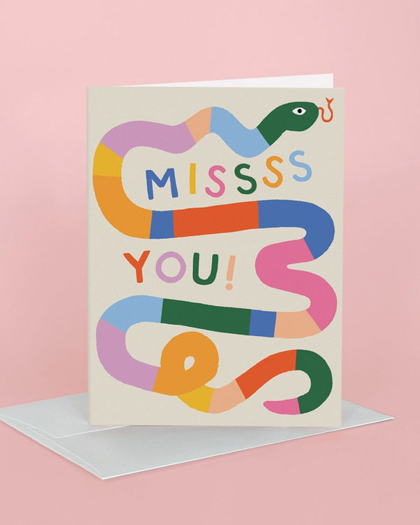 Missss You Snake Greeting Card