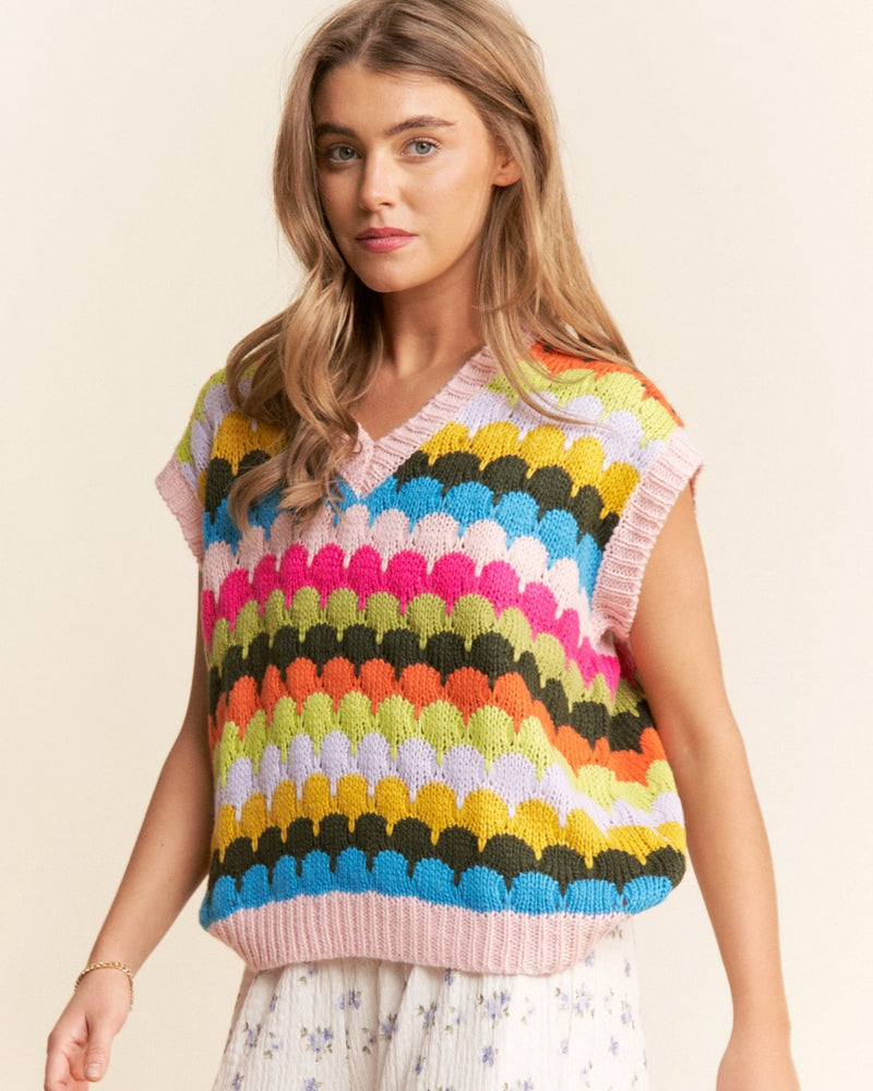 Rainbow Scallop Vest