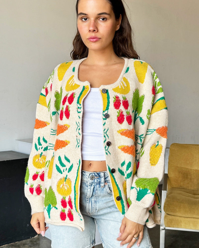 Harvest Button Front Oversized Cardigan