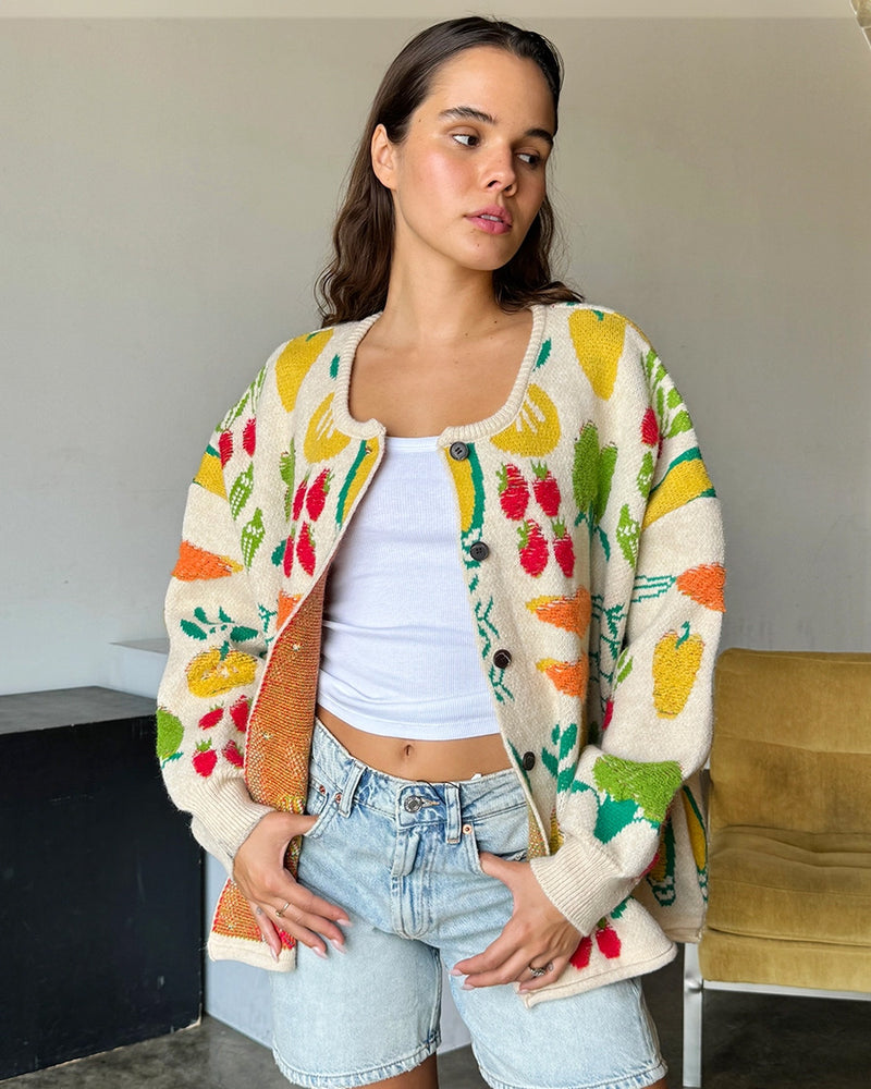 Harvest Button Front Oversized Cardigan