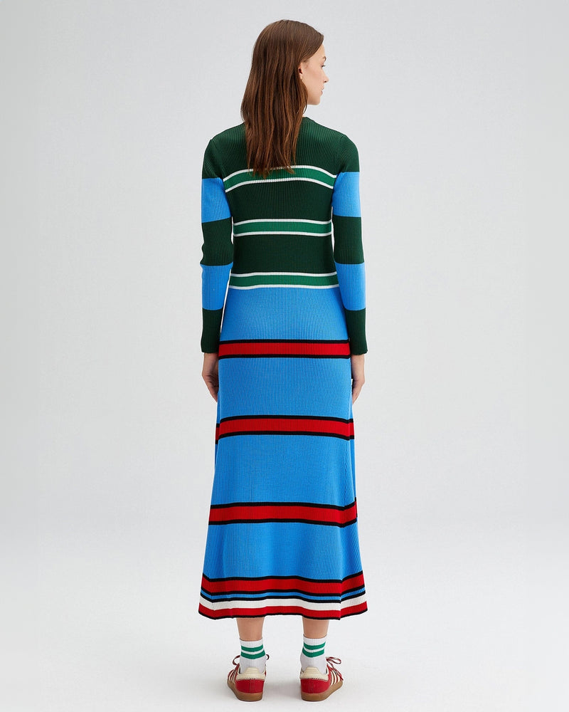 Multicolored Striped Knit Dress