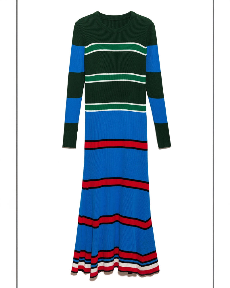 Multicolored Striped Knit Dress