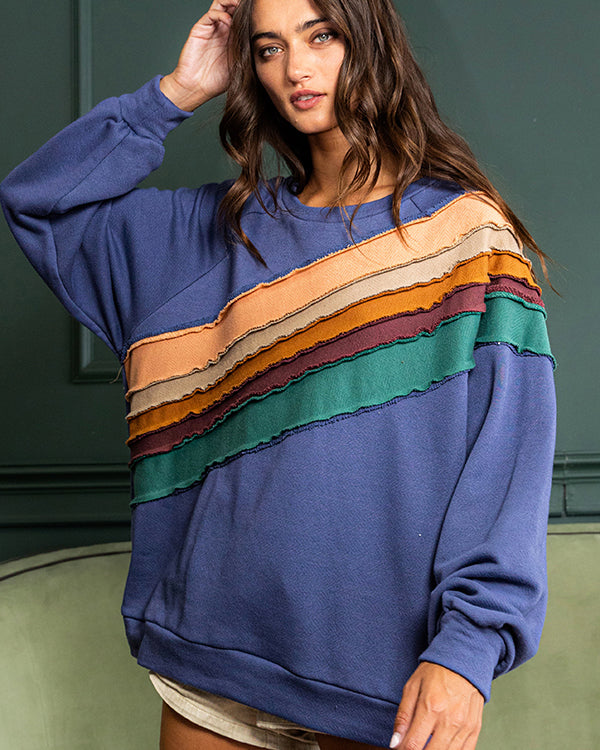 Indigo Color Wave Sweatshirt