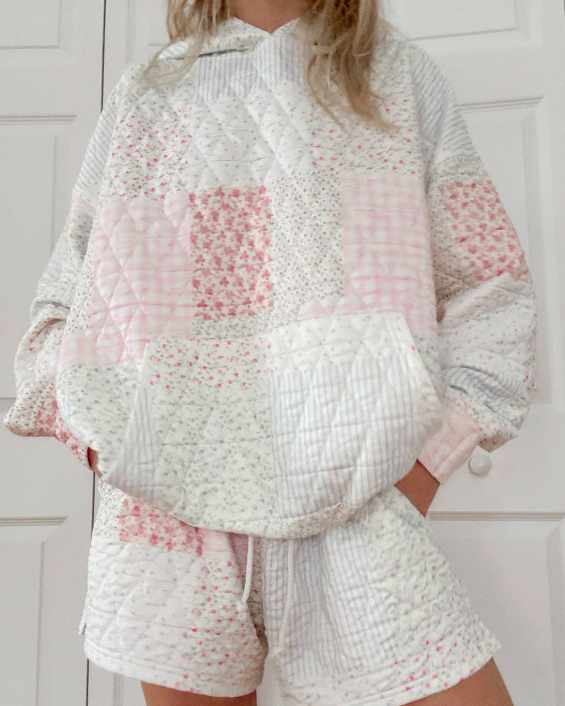 Quilted Pastel Hoodie