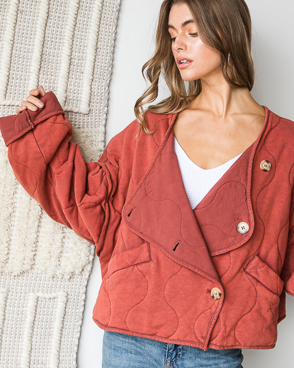 RED CLAY QUILTED JACKET