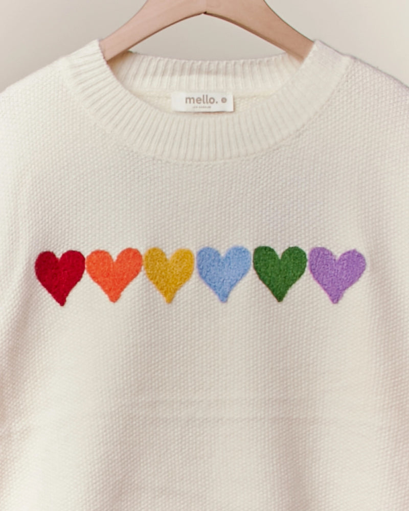 Rainbow Hearts Galore Sweater